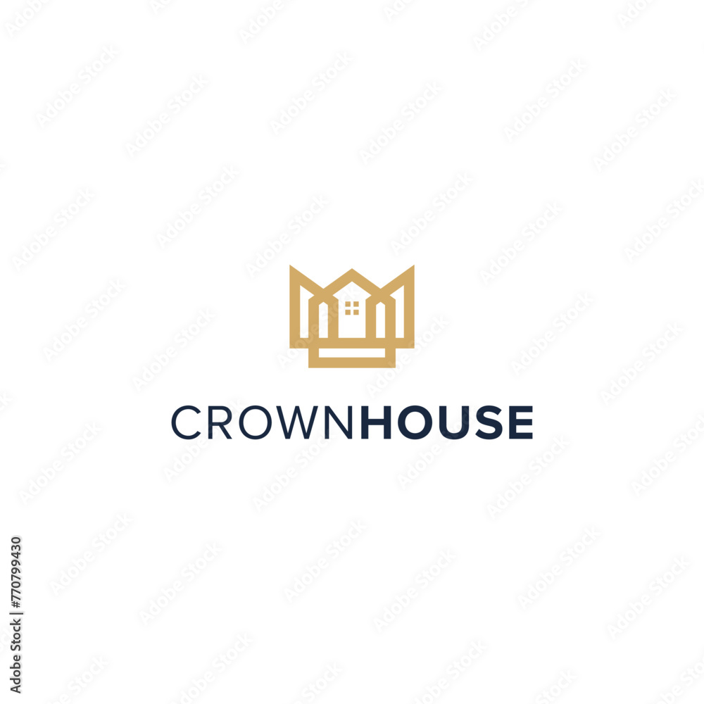 monogram crown dan house simple sleek creative unique modern logo design monogram crown dan house simple sleek creative unique modern logo design