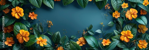 Creative Layout Made Flowers Leaves Paper  Background HD  Illustrations