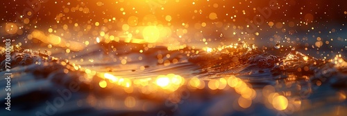Defocus Blurred Yellow Water Shining Sea, Background HD, Illustrations