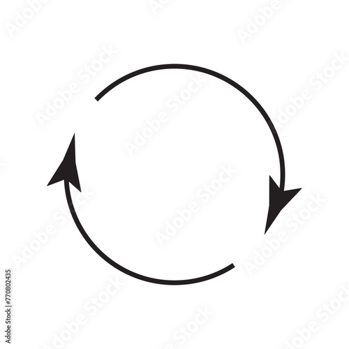 Circular arrow, circle arrow icon. Rotation, restart, twist, turn concept button, icon. Vector, eps10