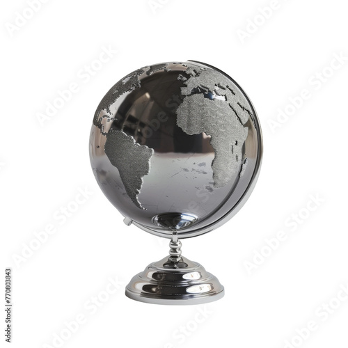 Silver and Black Globe on Metal Stand