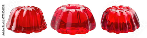 Red jelly on transparent background, PNG or White Background photo