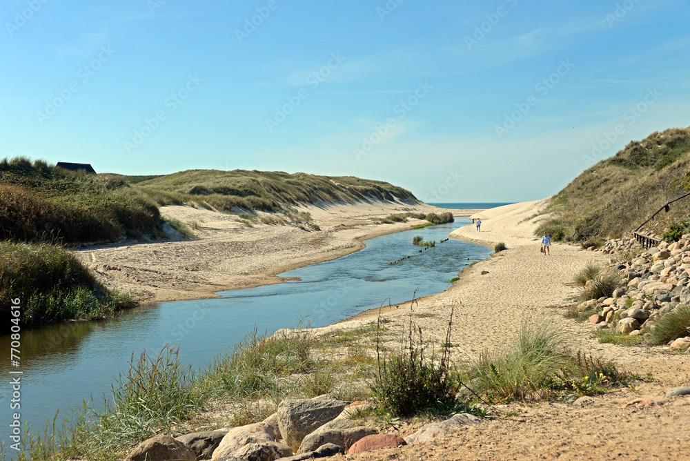 Mündung de Flusses Mölle A bei Henne Strand, Jütland