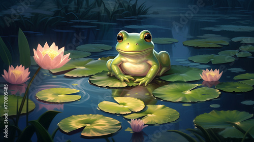 frog in the pond © qaiser