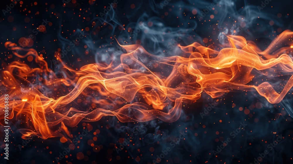 dynamic display of swirling flames and smoke against a dark background. The vibrant orange and red hues of the fire contrast sharply with the dark backdrop dynamic display of swirling flames and smoke against a dark background. The vibrant orange and red hues of the fire contrast sharply with the dark backdrop