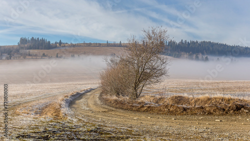 Winter landscape near the small village of Rabcice, Slovakia photo