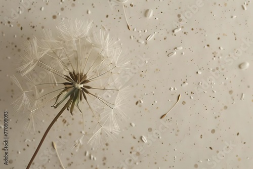 Elegant condolence card with delicate dandelion on neutral background