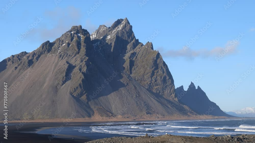Vestrahorn Black Sand Beach with Brunnhorn in Iceland Vestrahorn Black Sand Beach with Brunnhorn in Iceland