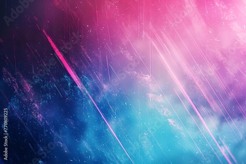 Energetic blue  pink  and purple gradient background with grungy noise texture and glowing light streaks  digital art