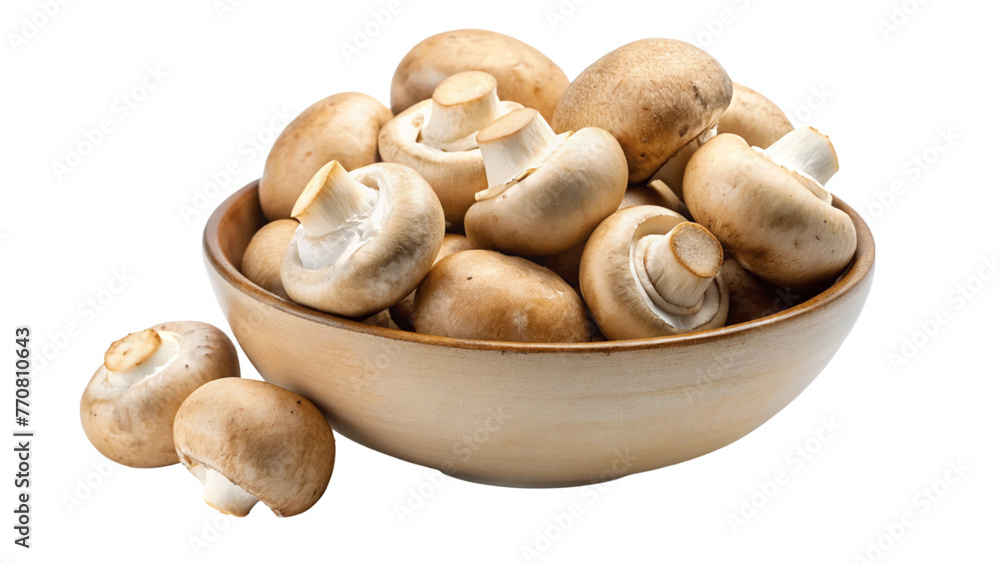 Porcini mushroom in a bowl. isolated on Transparent background. Porcini mushroom in a bowl. isolated on Transparent background.