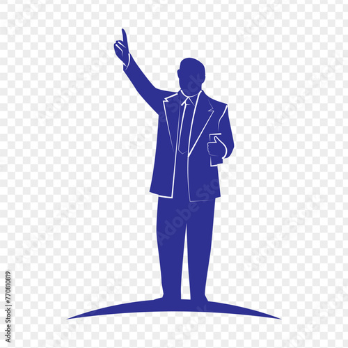Vector illustration of BR Ambedkar silhouette on transparent background