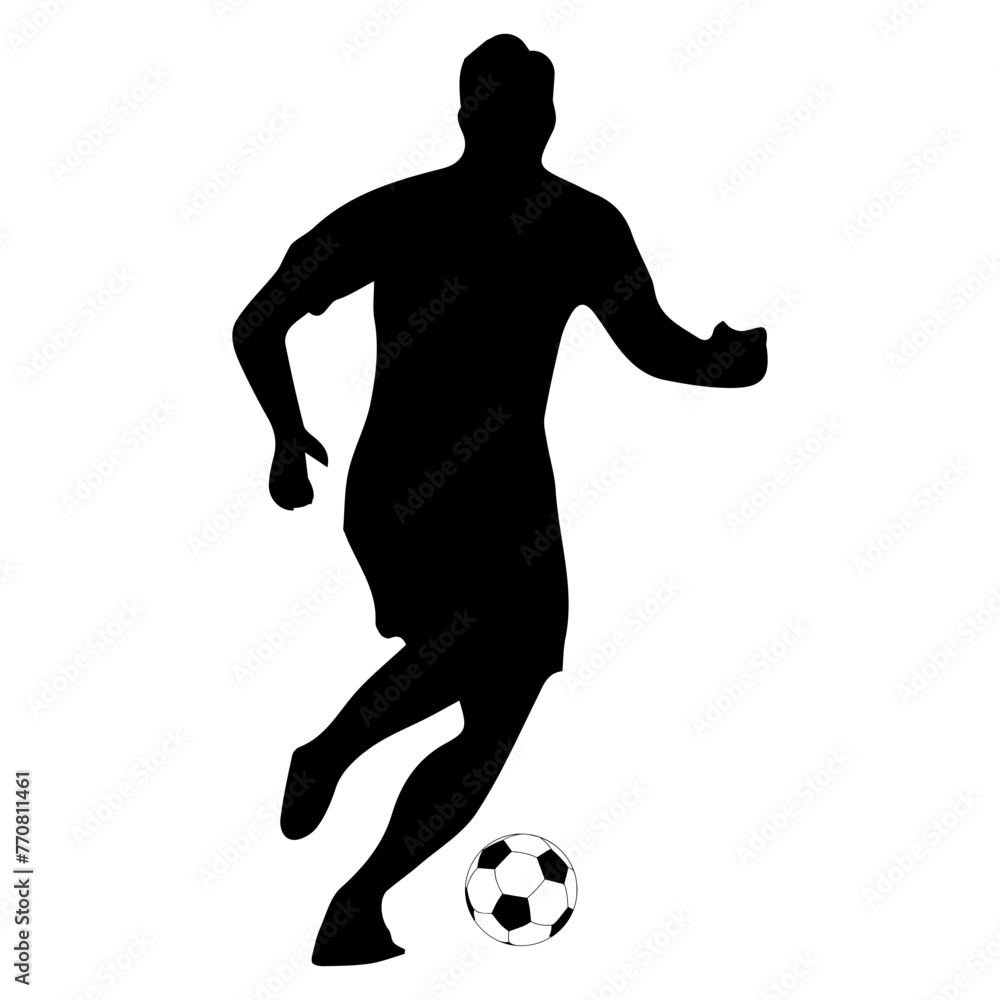Black Silhouette of a soccer player