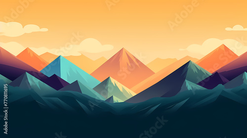 Modern abstract mountain background