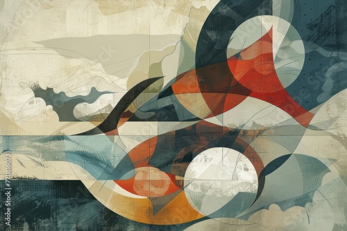 Abstract composition in Scandinavian style. Minimalistic illustration for wallpaper, cards, etc