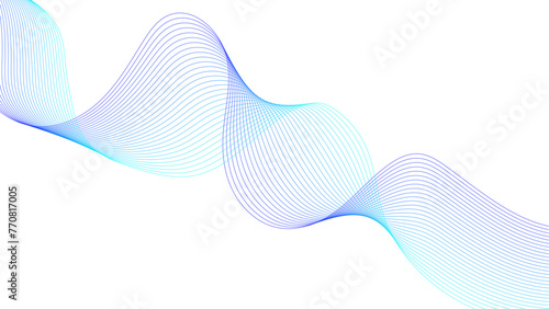 Vector abstract colorful flowing wave lines isolated on white background. colorful wave lines on white background for elements in concept business presentation, Brochure, Flyer, Science, Technology.	