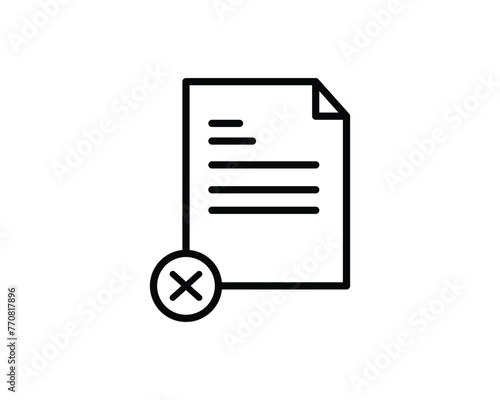 Document delete icon vector symbol design illustration