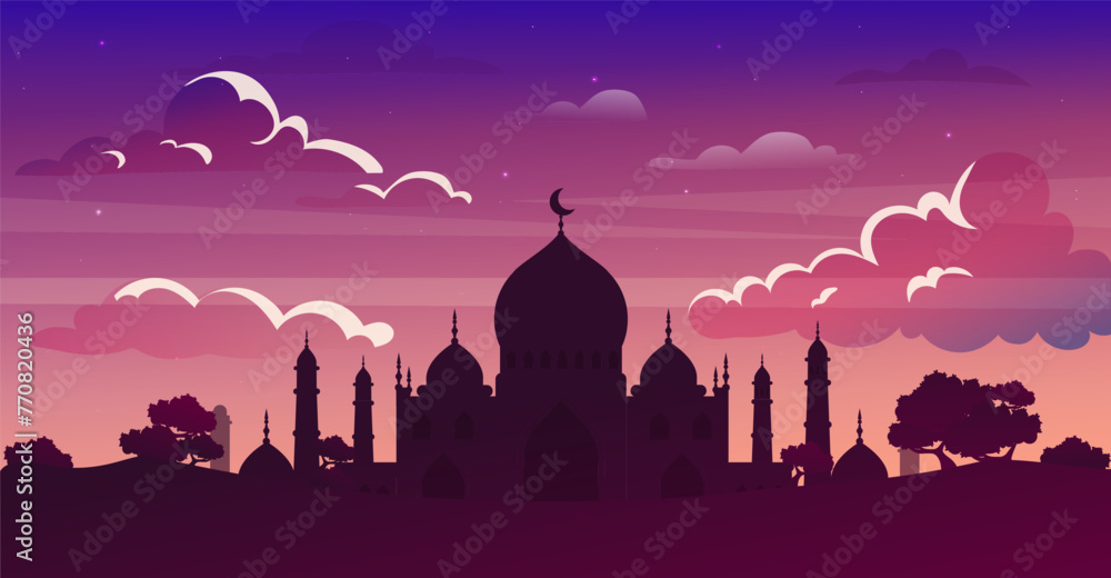 Arabian city silhouette vector concept