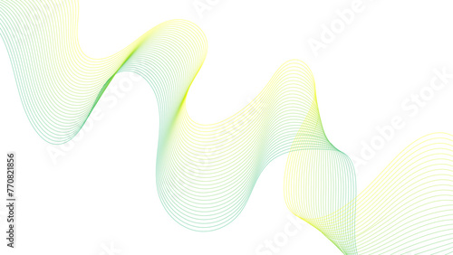 Vector abstract colorful flowing wave lines isolated on white background. colorful wave lines on white background for elements in concept business presentation, Brochure, Flyer, Science, Technology.	