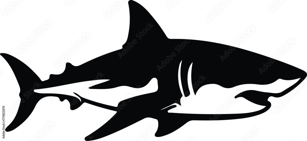 Fototapeta premium great white shark silhouette