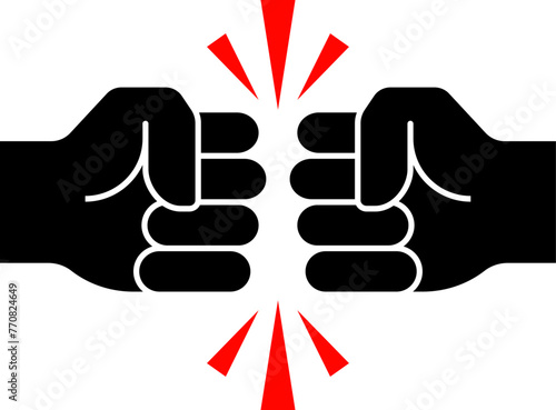 Two clenched fists icon in flat style.