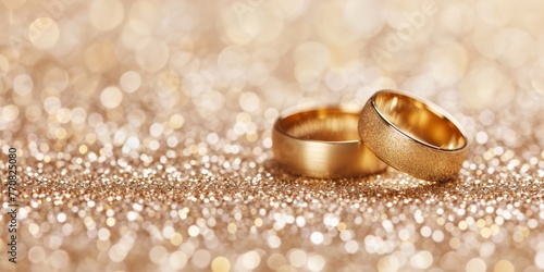 Two shiny gold wedding rings