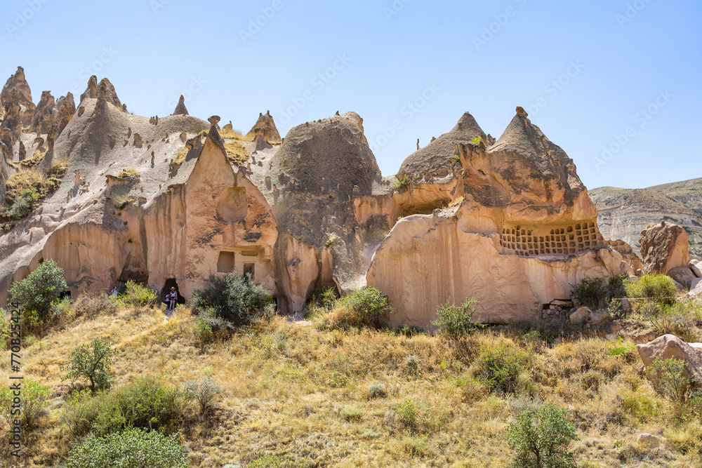 Beautiful view of Zelve open air museum, Cappadocia