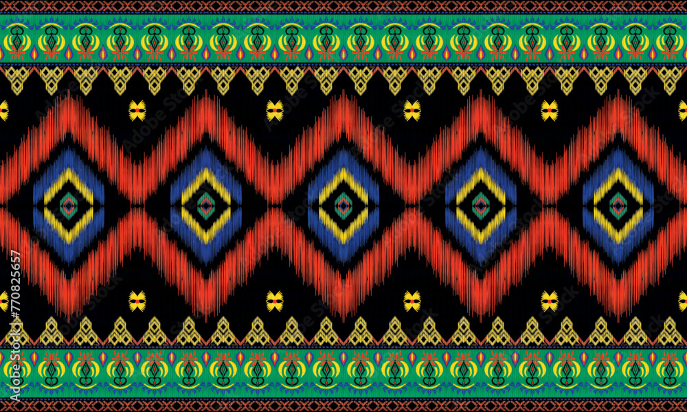 African ikat ethnic native pattern.Traditional kente,ankara,kitenge,chitenge,capulana african wax print fabric pattern.Abstract vector motif pattern.fabric,clothing,blanket,carpet,woven,wrap,decorate.