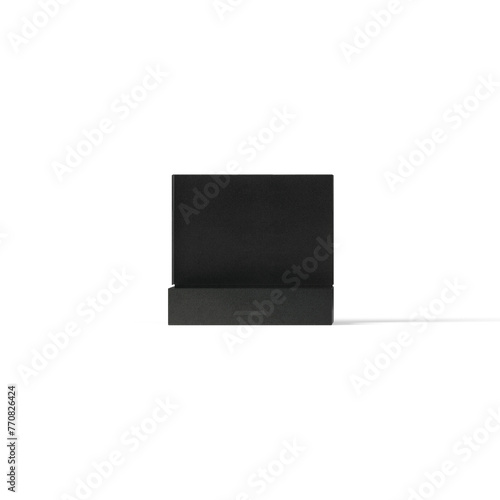 Black fordable paper box isolated on transparent background , can be used in a variety of industries, such as food and beverage, cosmetics, and electronics.