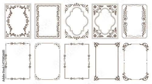 Decorative vector frames and borders. Vintage floral ornament.eps