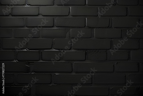 Texture of a black painted brick wall as a background or wallpaper Generative AI