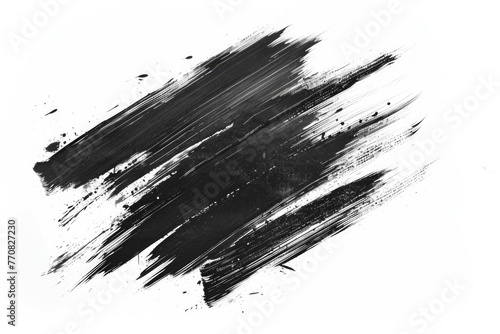 Background Black And White. Abstract Creative Brush Strokes on White Paper