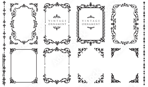 Vintage floral ornament. Decorative vector frames and borders.eps