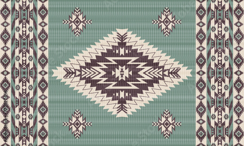 American tribal ethnic native pattern.Traditional Navajo,Aztec,Apache,Southwest and Mexican style fabric pattern.Abstract vector motifs pattern.For fabric,clothing,blanket,carpet,woven,wrap,decoration