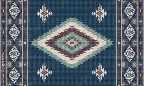 American tribal ethnic native pattern.Traditional Navajo,Aztec,Apache,Southwest and Mexican style fabric pattern.Abstract vector motifs pattern.For fabric,clothing,blanket,carpet,woven,wrap,decoration