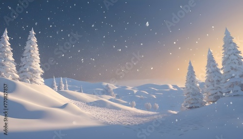 Natural Winter Christmas background with sky, heavy snowfall, snowflakes in different shapes and forms, snowdrifts. Winter landscape with falling christmas shining beautiful snow. vector. © ahmad05