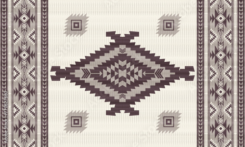 American tribal ethnic native pattern.Traditional Navajo,Aztec,Apache,Southwest and Mexican style fabric pattern.Abstract vector motifs pattern.For fabric,clothing,blanket,carpet,woven,wrap,decoration