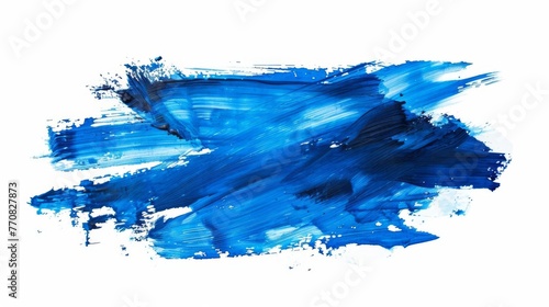 Blue Paint Brush Strokes  Watercolor Isolated  Artistic Expression  Creative Texture  Abstract Art