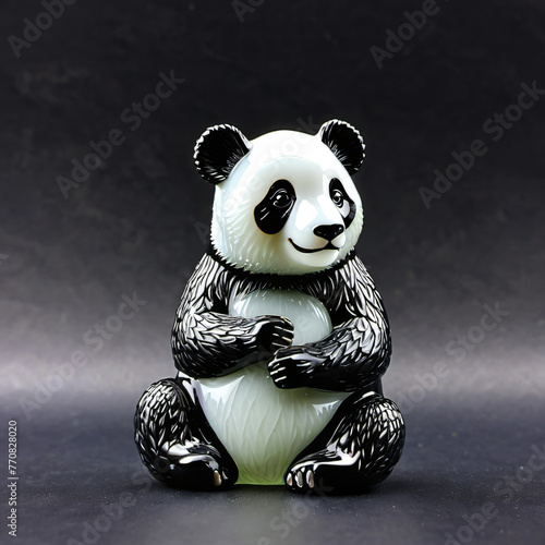 Szklana figurka pandy