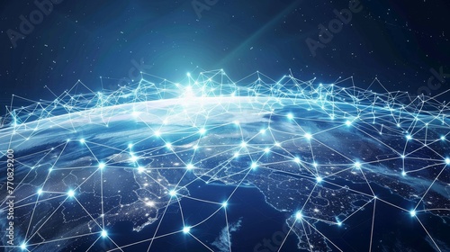 Global connectivity, internet satellites, digital communication networks low texture