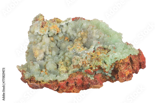 Austinite stone rock isolated on white background. Mineralogy stones gem concept. photo