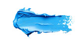 isolated png brush stroke of blue oil or acrylic paint on a transparent background
