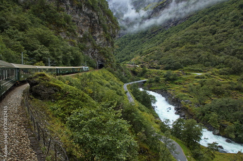 Landscape at the railway line from Flam to Myrdal in Norway, Europe
 photo