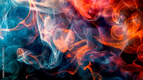 Chromatic Euphoria: A Symphony of Red and Blue Smoke © Logo Artist