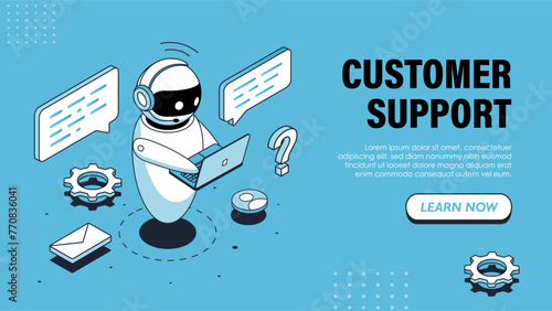 Isometric customer support vector poster