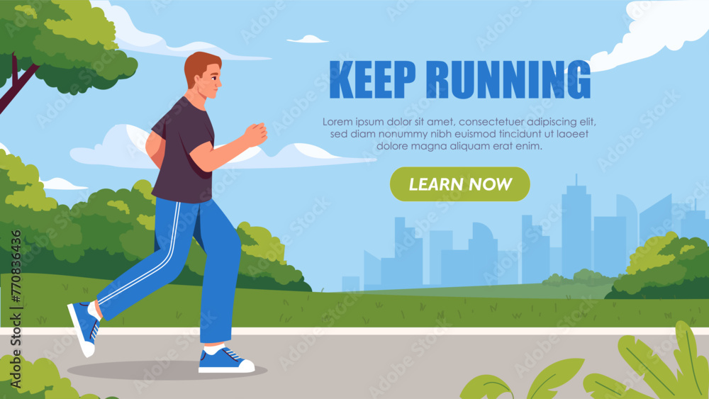 Keep running vector poster