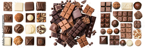 \ - A set of Chocolate isolated on transparent background