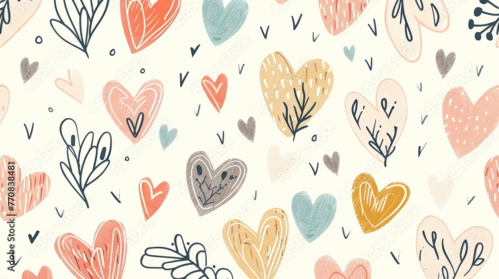 custom made wallpaper toronto digitalcolorful painted hearts background generative ai