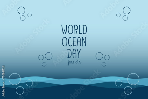 Save World oceans day underwater banner