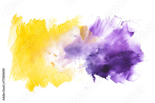 Yellow and purple blended watercolor wash on white background.