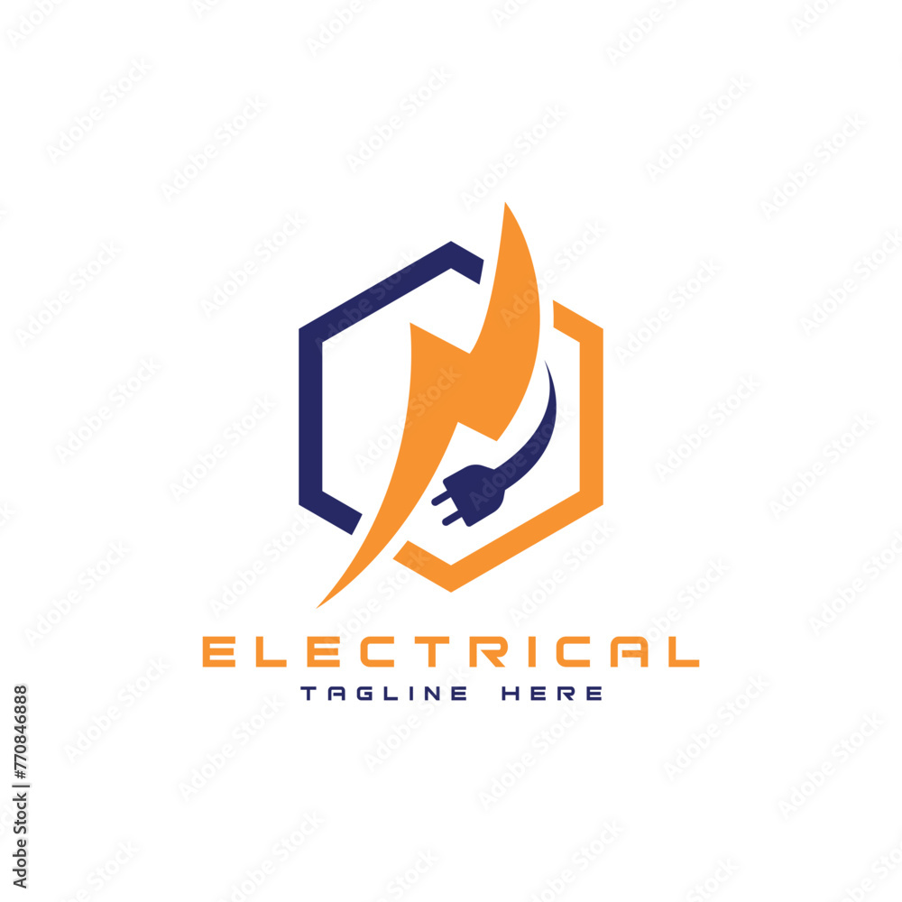 Electrical sign charge vector creative modern hexagon shape design Logo template Electrical sign charge vector creative modern hexagon shape design Logo template